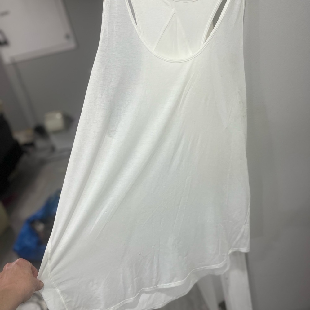 Lululemon Athletica White Relaxed Backless Tank Top